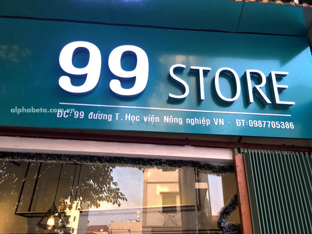 Biển chữ nổi cửa hàng thời trang 99Store