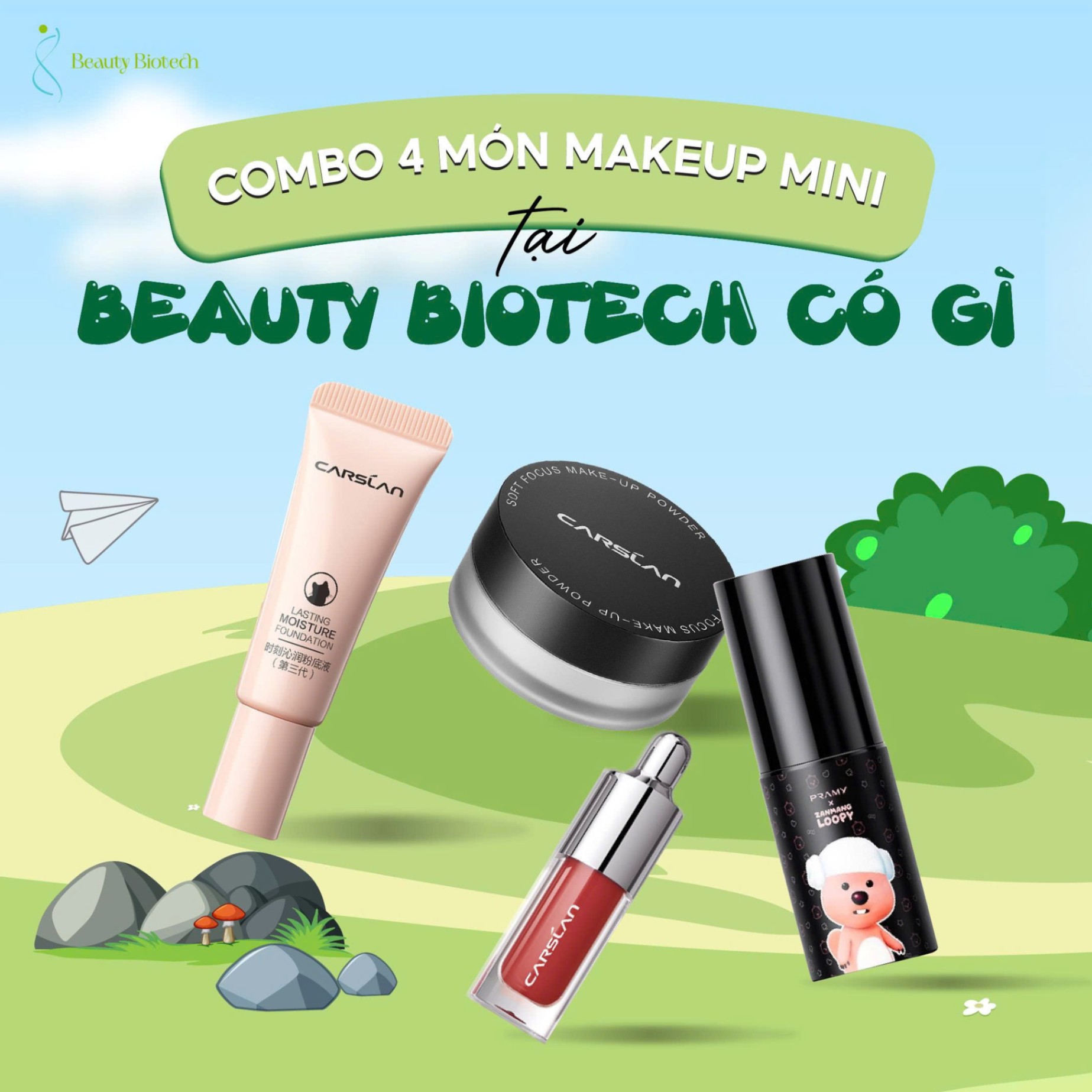 Combo makeup mini 4 món nhà Beauty Biotech có gì?