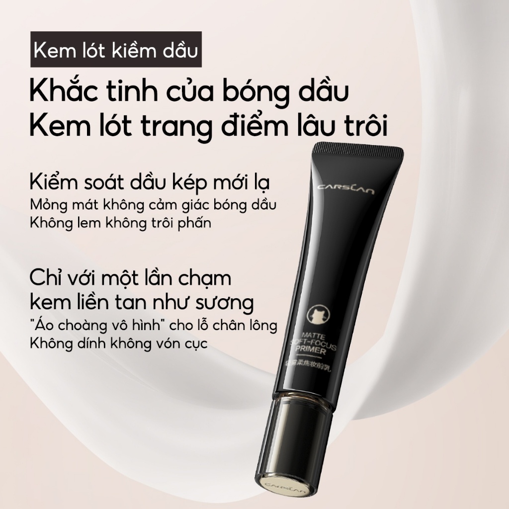 [COMBO CARSLAN]Combo Kiềm Dầu Carslan Kem Lót Carslan Tuýp Đen + Kem Nền Carslan Nắp Đen