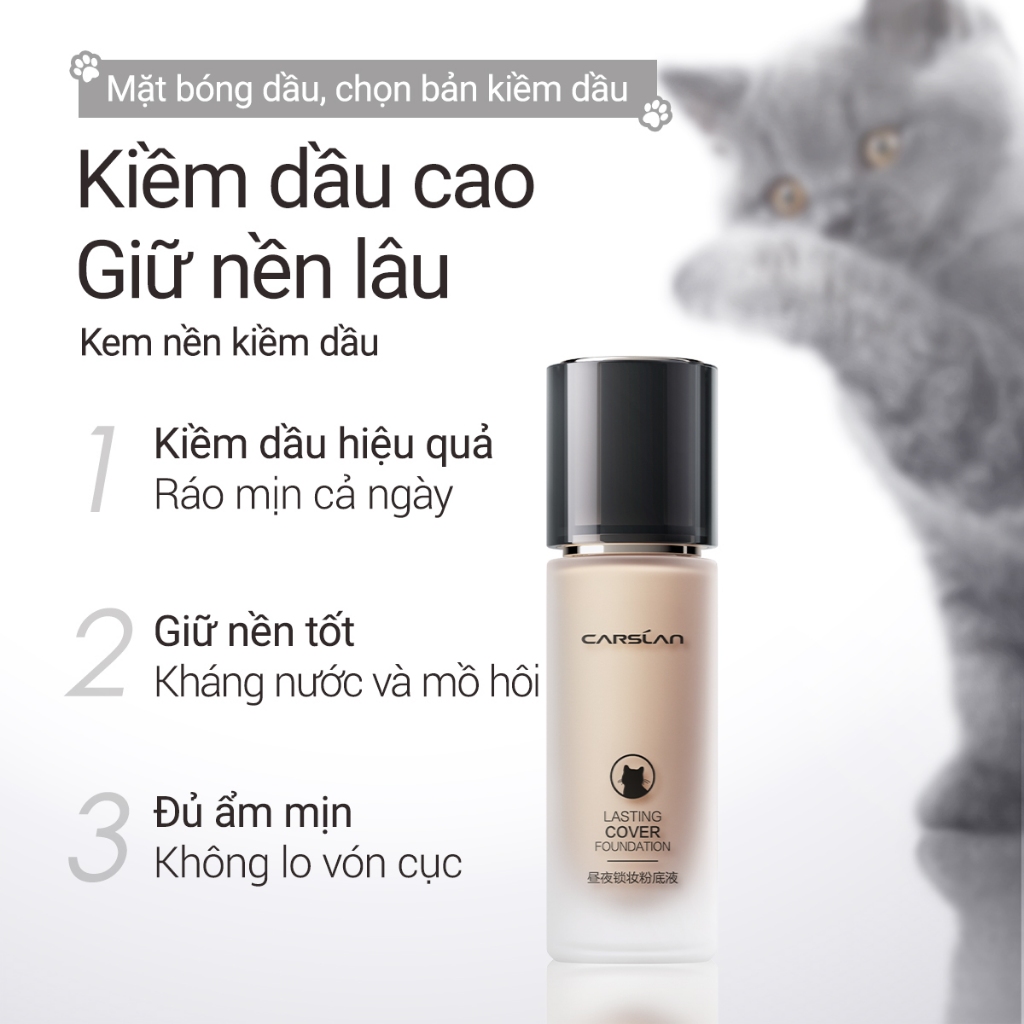 [COMBO CARSLAN]Combo Kiềm Dầu Carslan Kem Lót Carslan Tuýp Đen + Kem Nền Carslan Nắp Đen