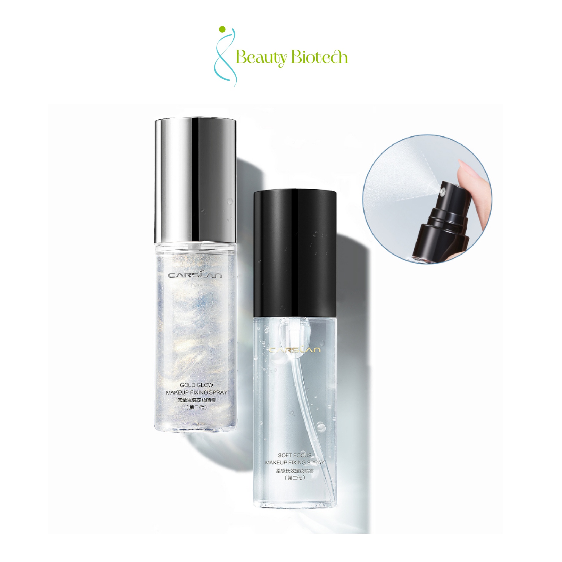 [COMBO CARSLAN] Phấn Phủ Dạng Bột, Kiềm Dầu Carslan Soft Focus Make-up Powder 8g + Xịt Khóa Nền Makeup Fixing Spray 50ml
