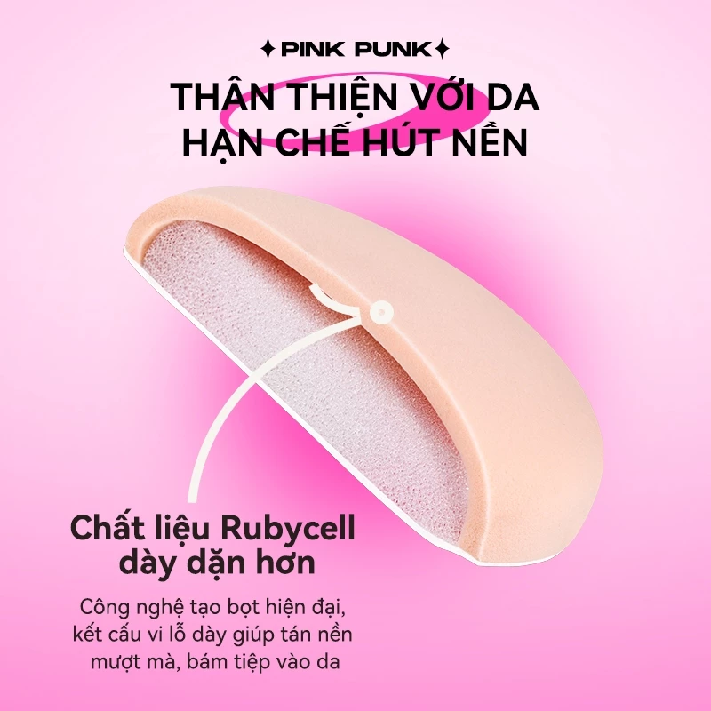 Bông mút trang điểm Pinkpunk – Bộ 2 mút mềm mịn kèm hộp bảo quản tiện lợi