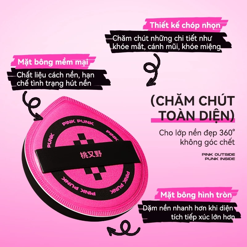Bông mút trang điểm Pinkpunk – Bộ 2 mút mềm mịn kèm hộp bảo quản tiện lợi