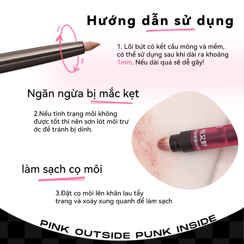 Bút chì kẻ viền môi PINKPUNK đa năng