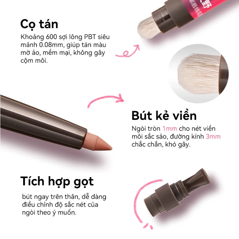 Bút chì kẻ viền môi PINKPUNK đa năng