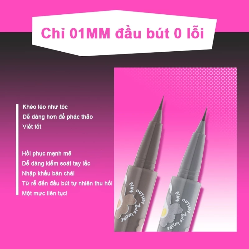 Bút kẻ mắt dạng gel PinkPunk – Nét kẻ siêu mảnh, bền màu, chống nước cả ngày