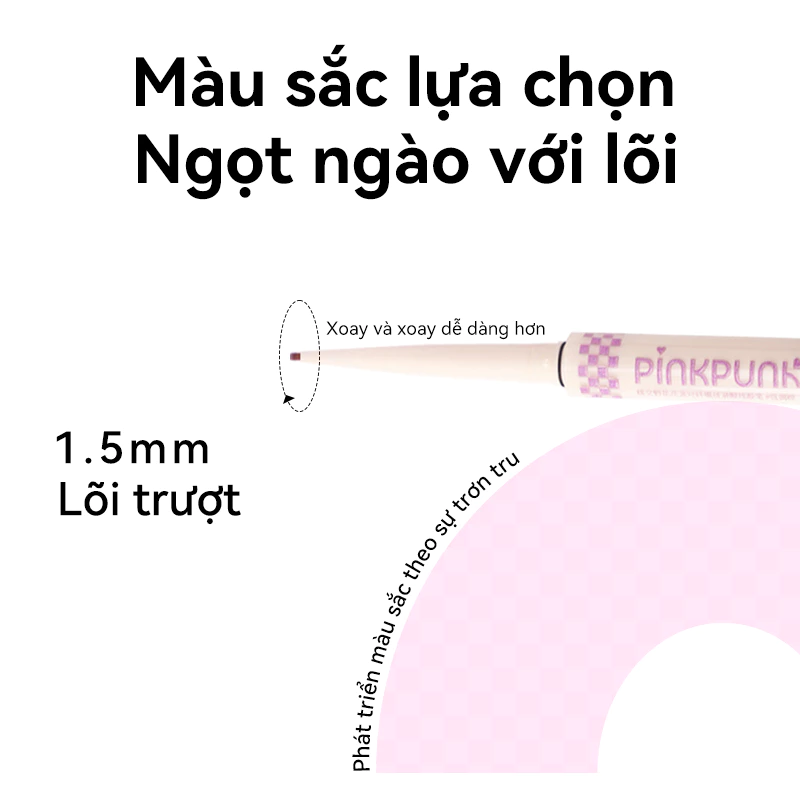 Chì kẻ mắt PinkPunk – Đầu siêu mảnh 1.5mm, lâu trôi, chống nước hiệu quả
