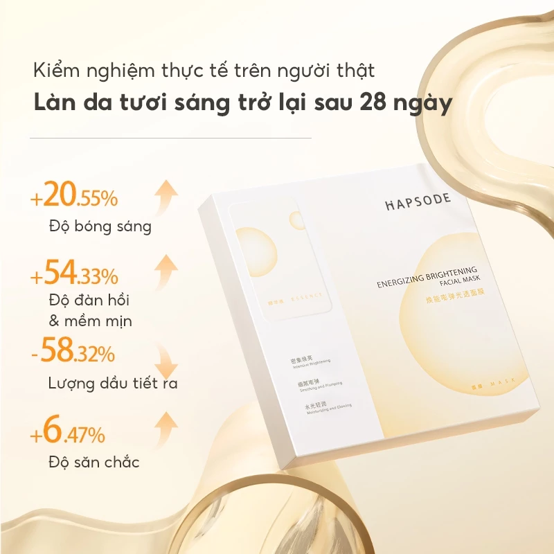 Mặt Nạ Dưỡng Ẩm Phục Hồi Da Trắng Sáng Hapsode ENERGIZING BRIGHTENING FACIAL MASK- Hộp 5 Miếng