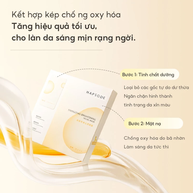 Mặt Nạ Dưỡng Ẩm Phục Hồi Da Trắng Sáng Hapsode ENERGIZING BRIGHTENING FACIAL MASK- Hộp 5 Miếng