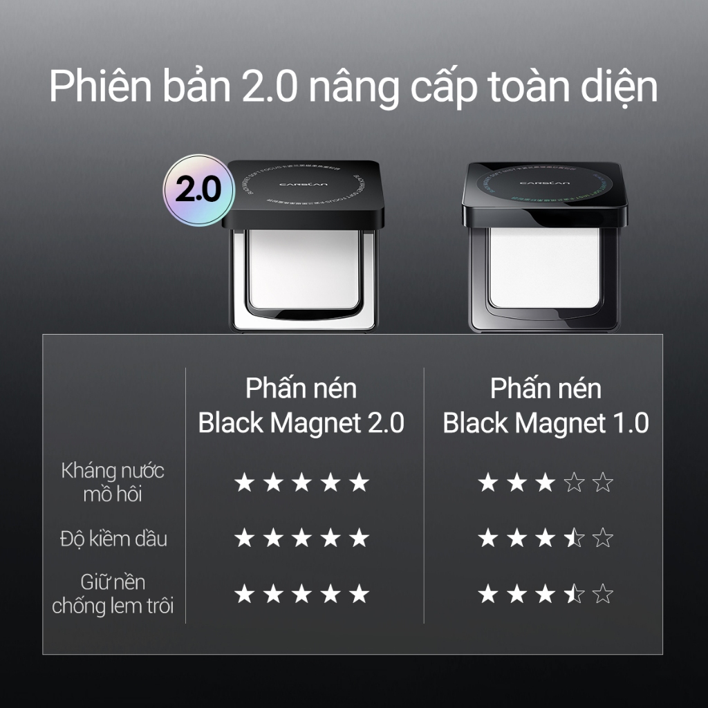 Phấn Nén Lâu Trôi Carslan 2.0 Black Magnet Soft Mist Powder 8g Bản Thường - Màu Hồng