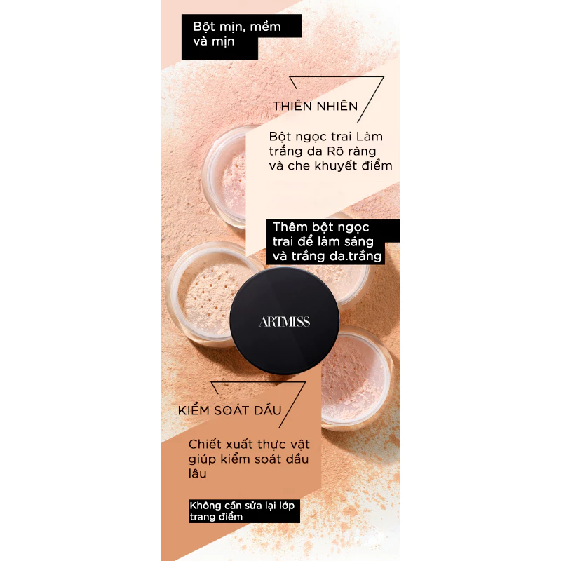Phấn phủ Artmiss Transparent Matte Powder kiểm soát dầu 30g
