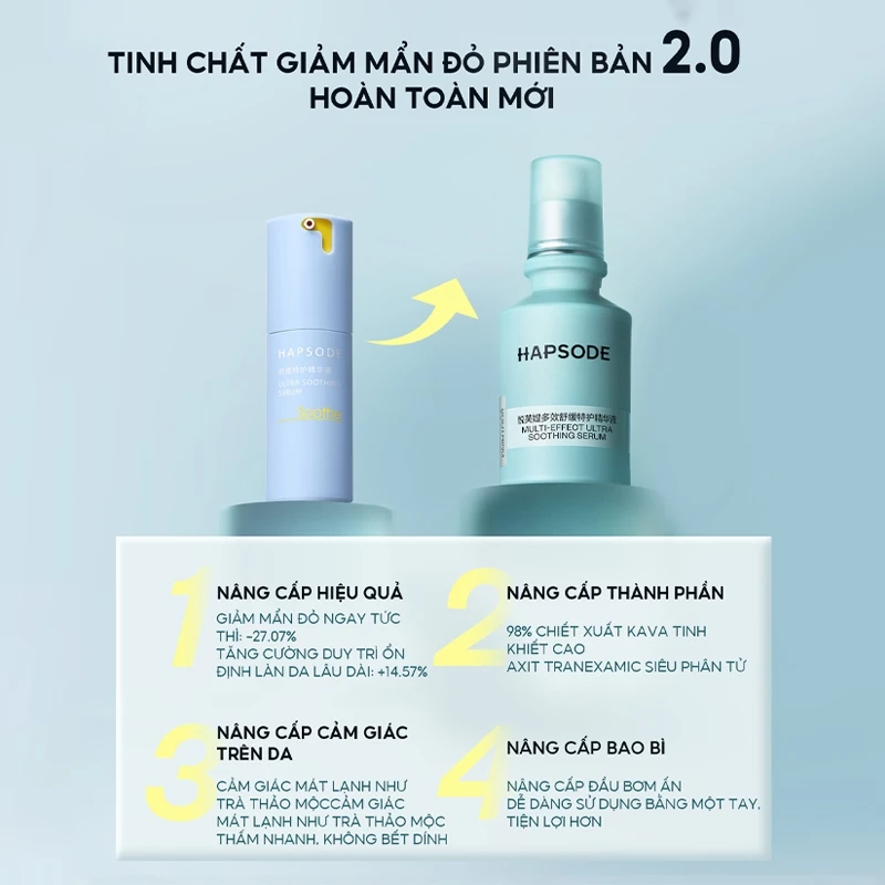 Serum Dưỡng Da Kháng Viêm Giảm Ửng Đỏ HAPSODE MULTI-EFFECT ULTRA SOOTHING SERUM - 30ml, 15ml, 5ml