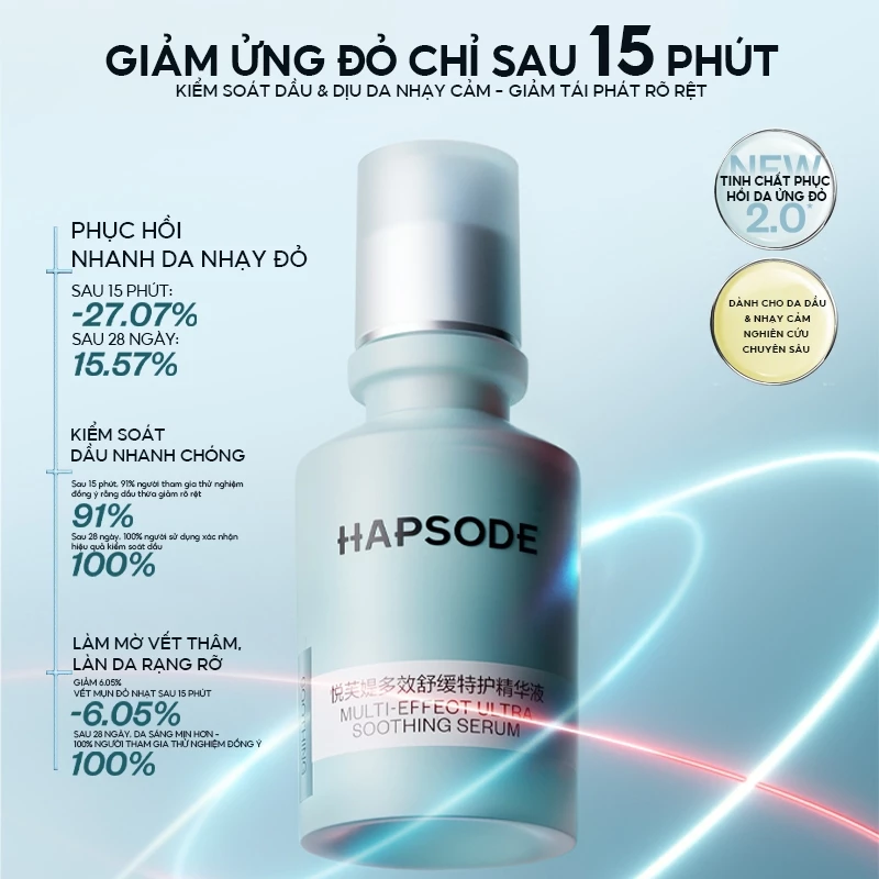 Serum Dưỡng Da Kháng Viêm Giảm Ửng Đỏ HAPSODE MULTI-EFFECT ULTRA SOOTHING SERUM - 30ml, 15ml, 5ml
