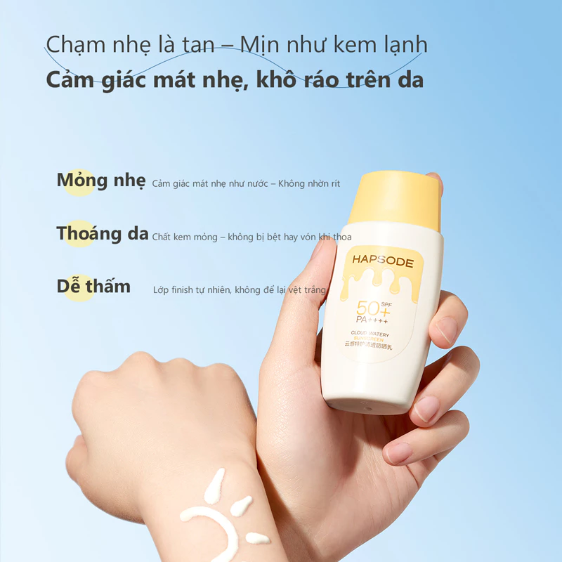 Sữa chống nắng phổ rộng, không bết dính HAPSODE CLOUD WATERY SUNSCREEN - 50g, 25g