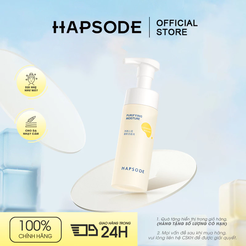 Sữa Rửa Mặt Tạo Bọt Dưỡng Ẩm Dịu Nhẹ Hapsode Cho Da Nhạy Cảm Và Khô - MOISTURE PURIFYING CLEANSING MOUSSE