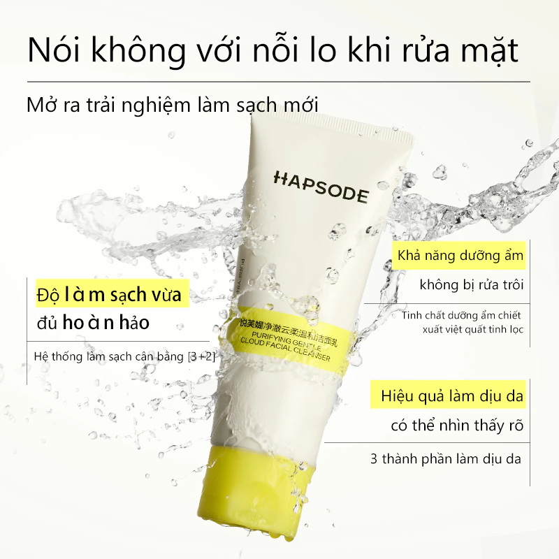 Sữa Rửa Mặt Dịu Nhẹ Làm Sạch Sâu HAPSODE PURIFYING GENTLE CLOUD FACIAL CLEANSER