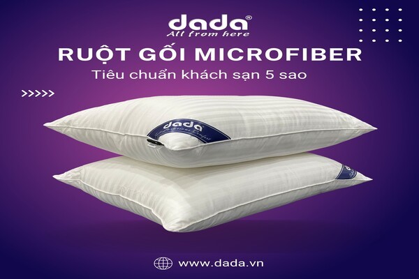 Ruột gối nằm Vinpearl, Gối khách sạn 5 sao cao cấp DADA lông vũ nhân tạo microfiber êm mềm nâng đỡ giấc ngủ ngon