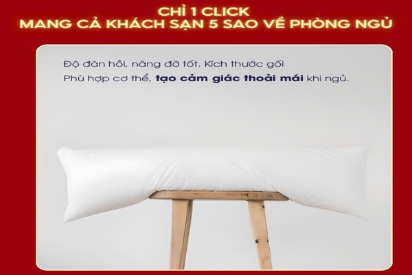 Ruột gối đôi dài khổng lồ DADA gối nằm ngủ ôm tựa kê gác chuẩn khách sạn 5 sao