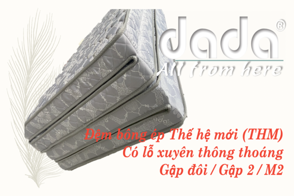 Đệm Bông Ép DADA Thế Hệ Mới Vỏ Gấm