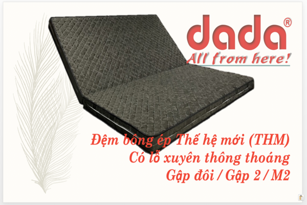 Đệm Bông Ép DADA Thế Hệ Mới Vỏ Gấm
