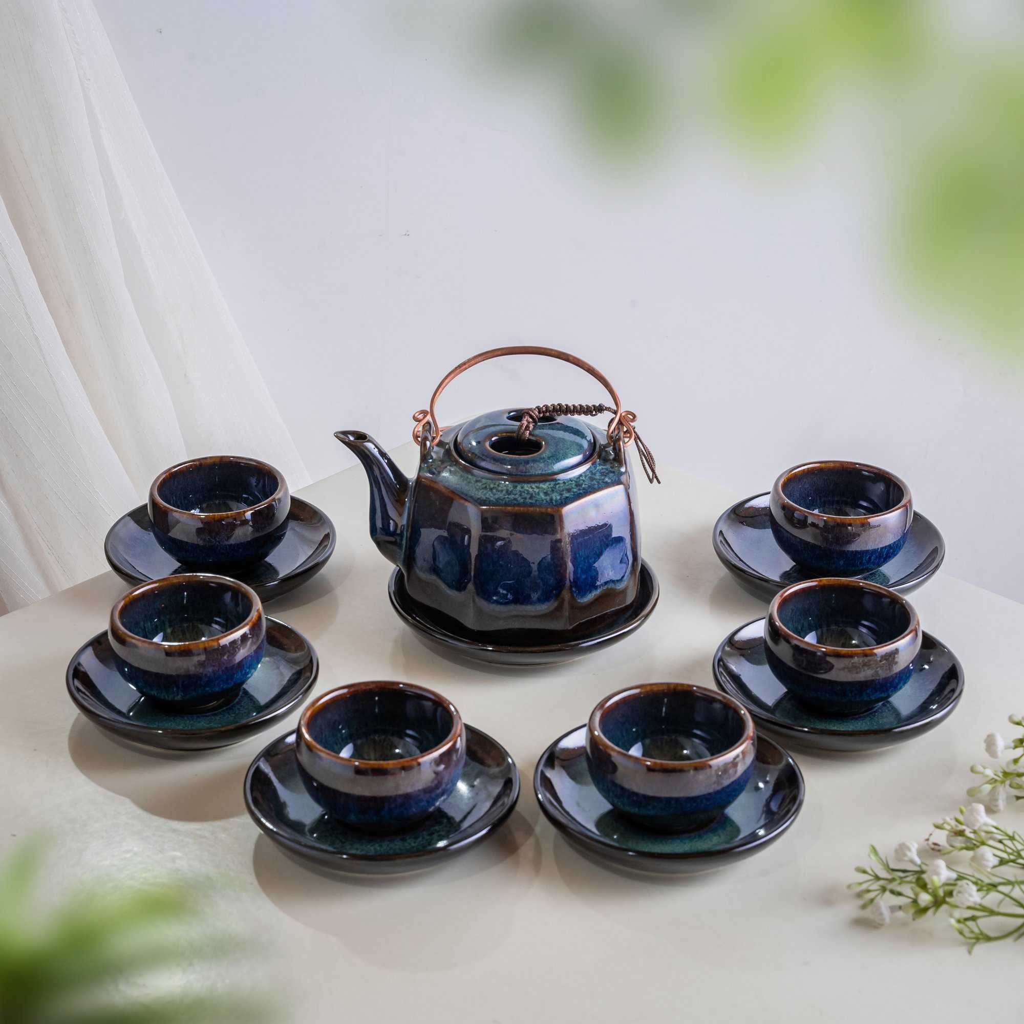 Bộ ấm chén Bát Tràng
