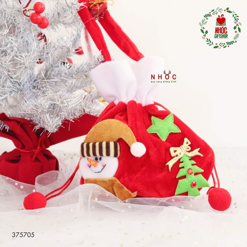 Túi noel nhung người tuyết cây thông - 2575