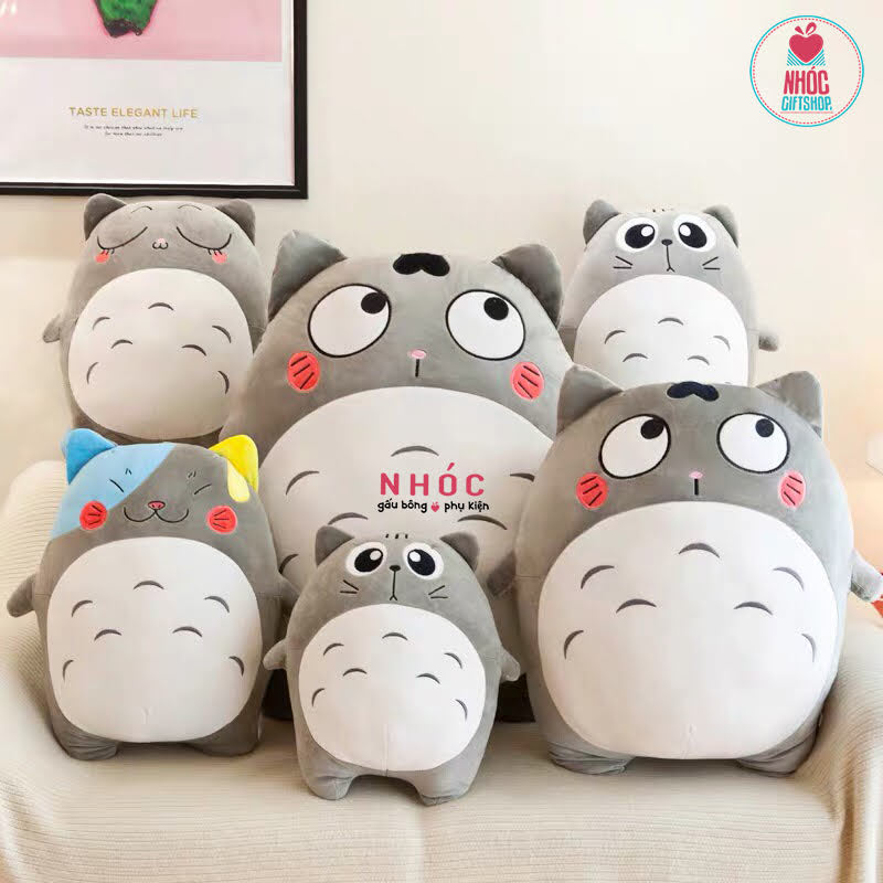 Gối bông Totoro bụng tròn lông mịn