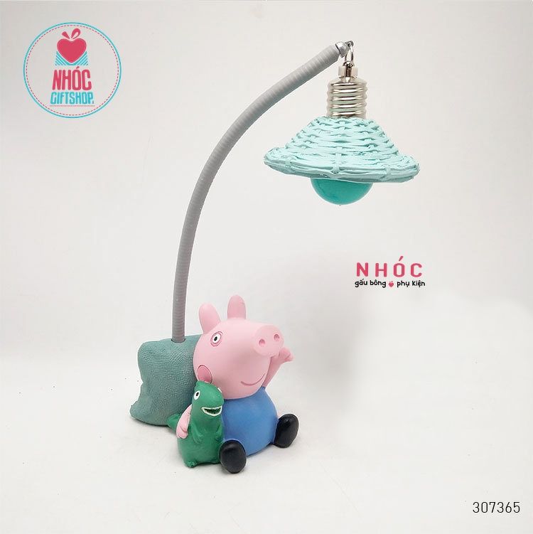 Đèn ngủ heo peppa ôm thú - Xanh ngọc - 18001