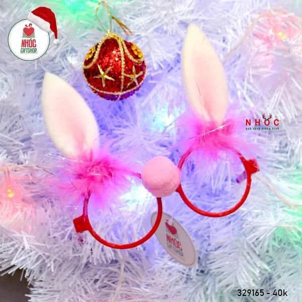 Phụ kiện noel mắt kính thỏ nỉ lông vũ - 4001