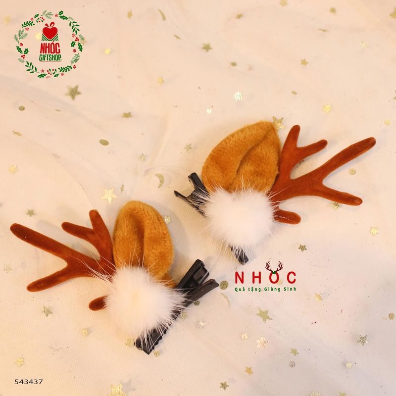 Kẹp tóc noel sừng tuần lộc bộ 2 - 3001