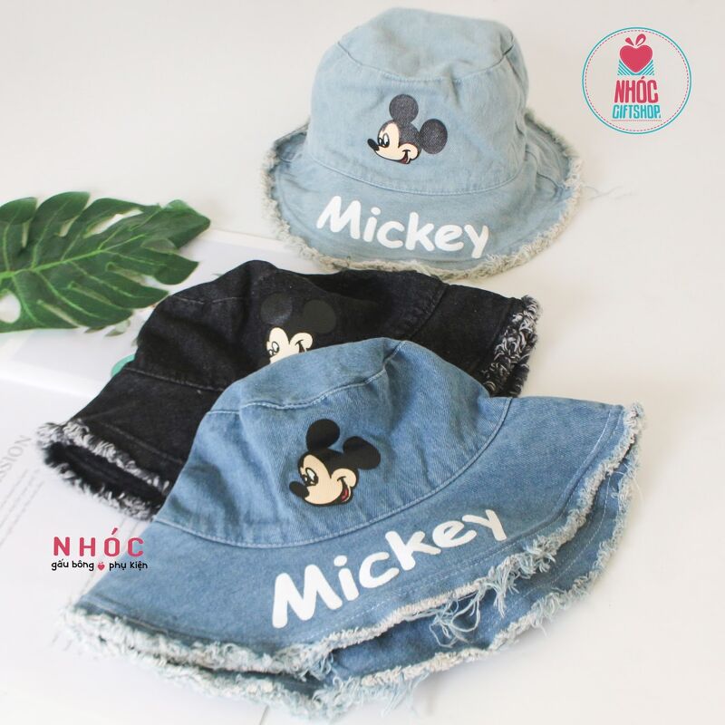 Nón bucket jean in mickey - 19001