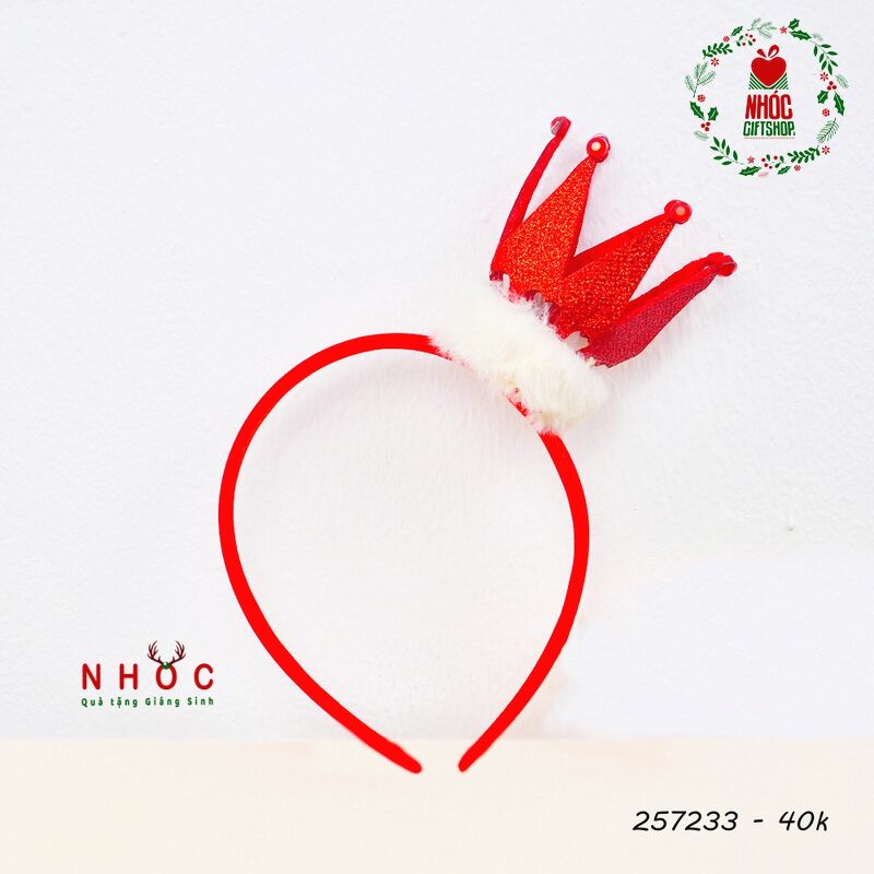 Cài tóc noel vương miện kim tuyến - 4001