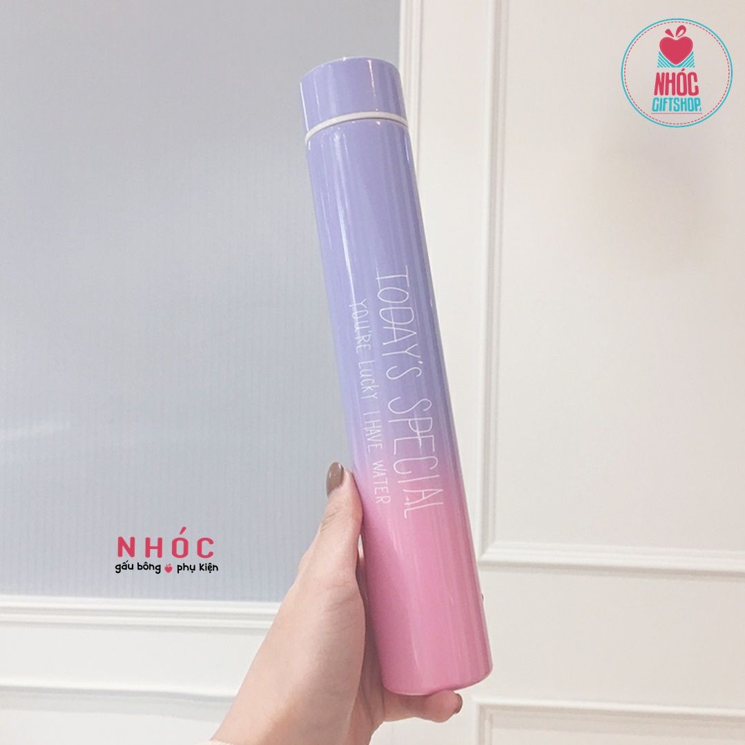 Bình giữ nhiệt 2 màu in chữ 310ml - 16001