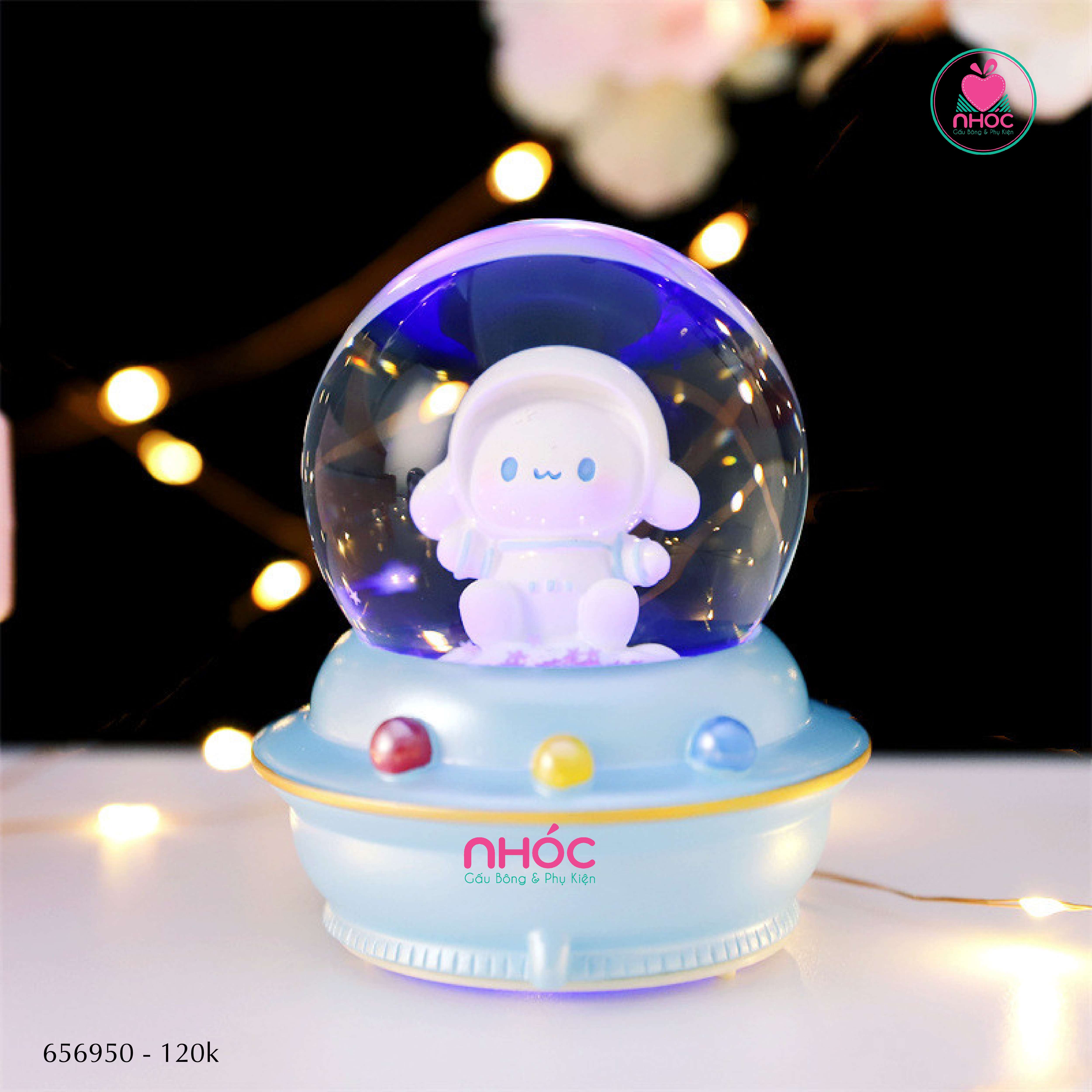 Cầu tuyết đĩa bay nhạc đèn - Thỏ Melody - 12120