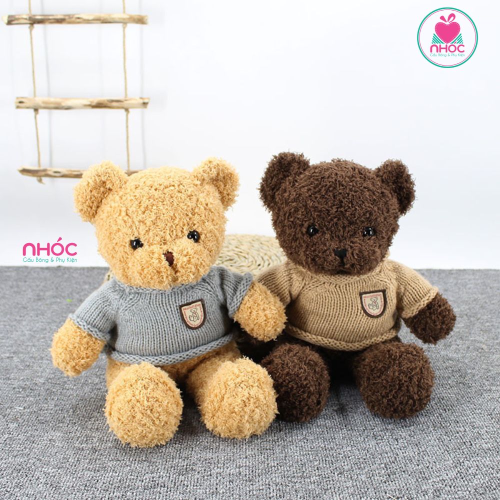 Gấu teddy áo len logo gấu lông chỉ X2