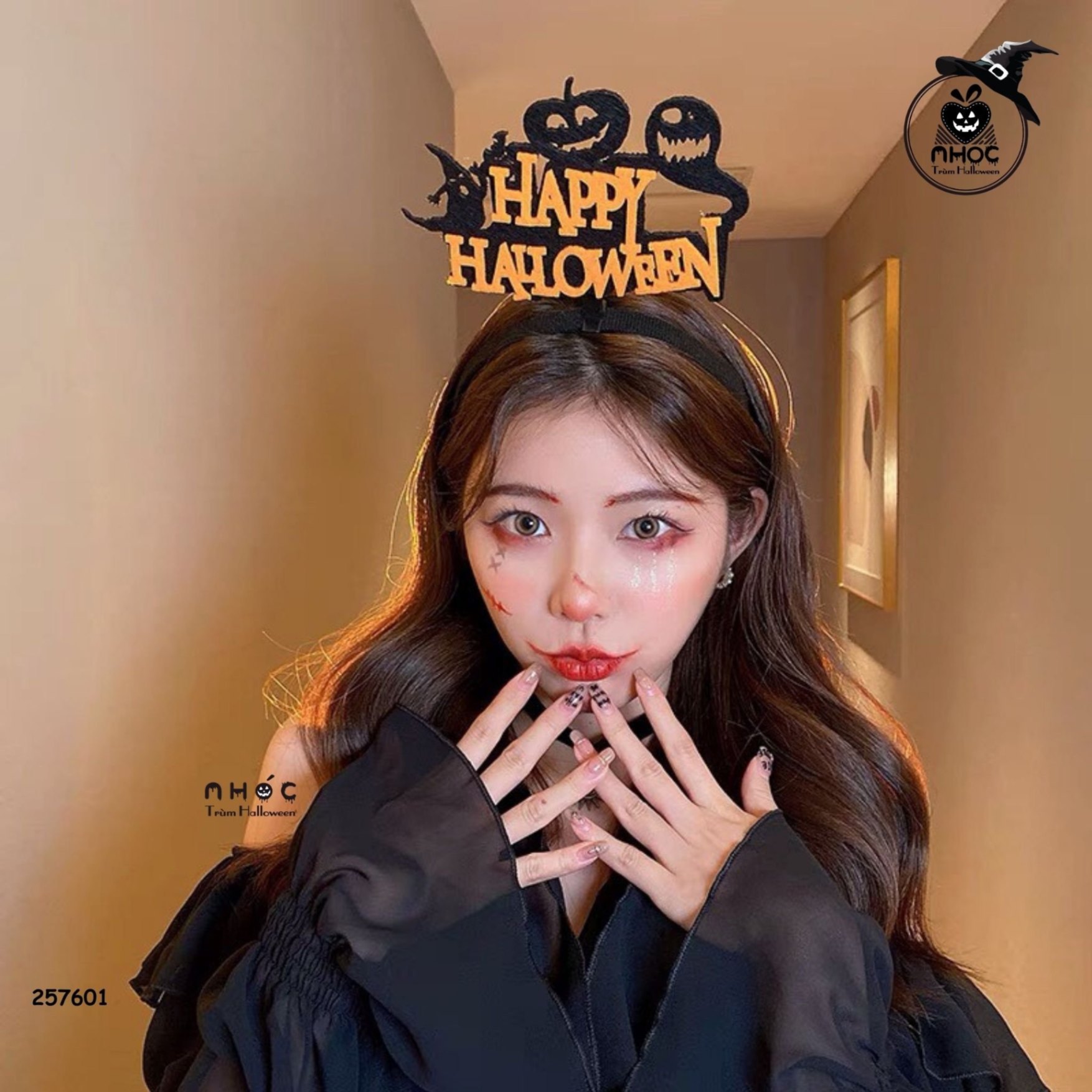 Cài tóc Halloween lò xo nỉ - Happy Halloween - 5001