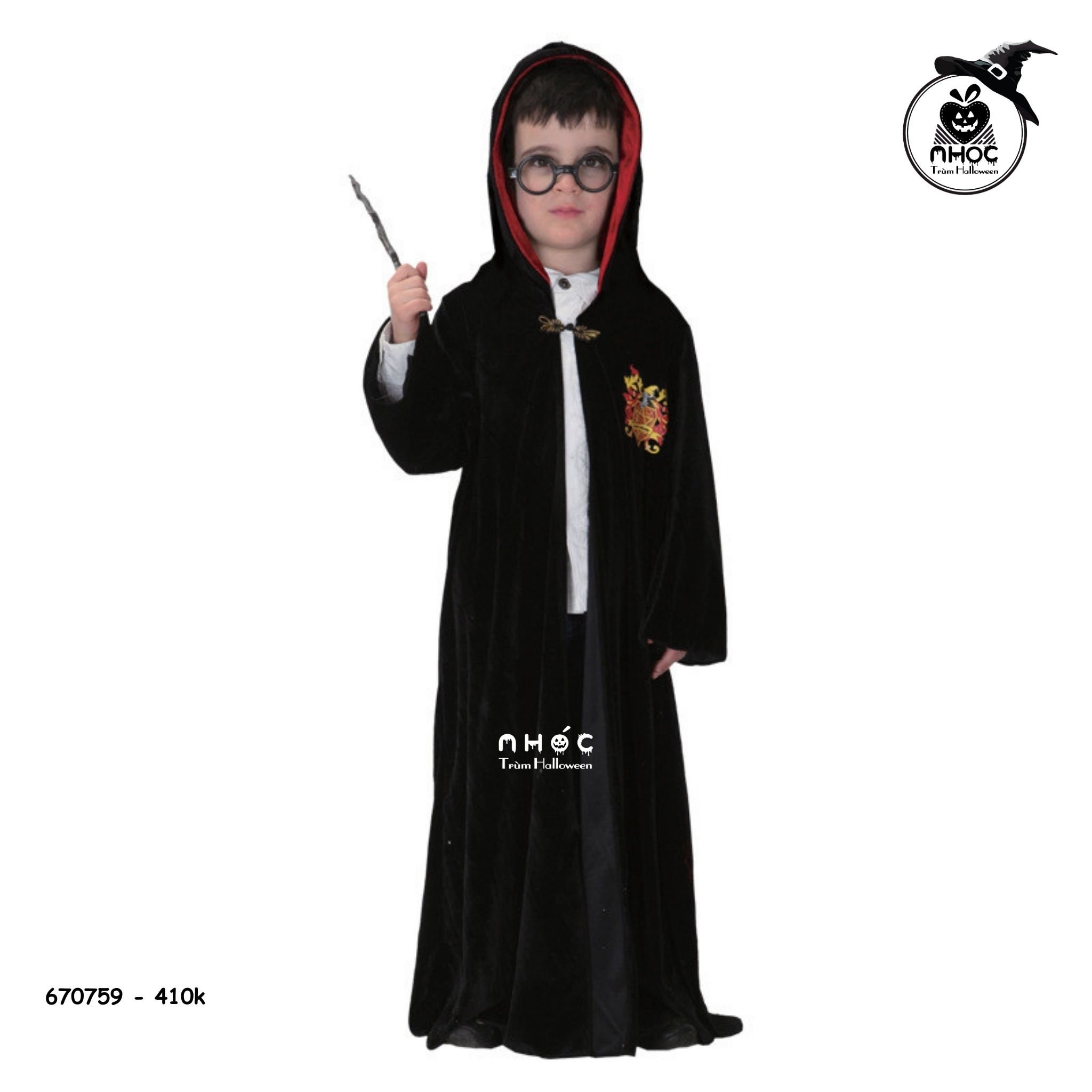 Áo choàng Harry Potter Mysterious Magician combo kính