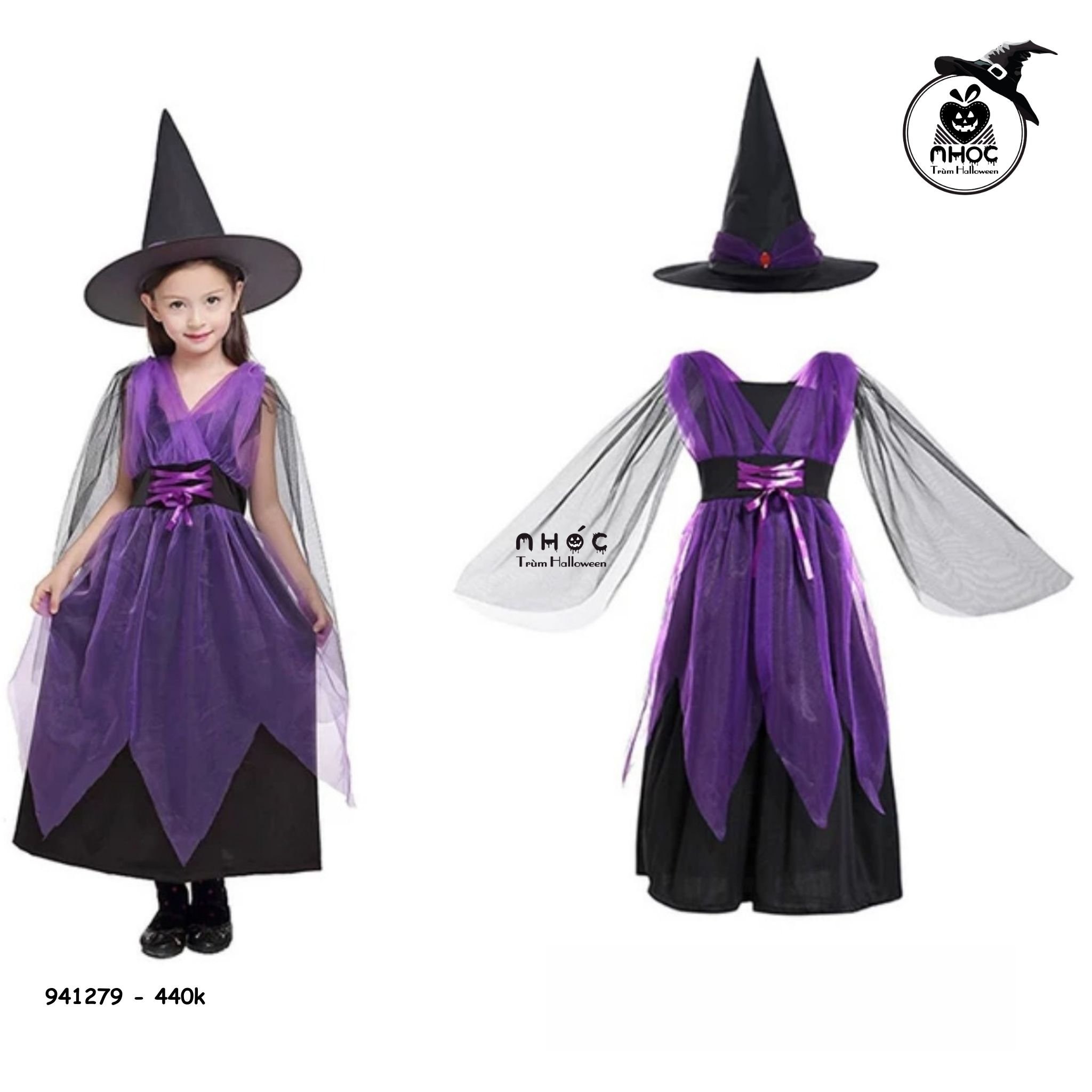 Đầm halloween Lovely witch phù thuỷ nơ đen chéo