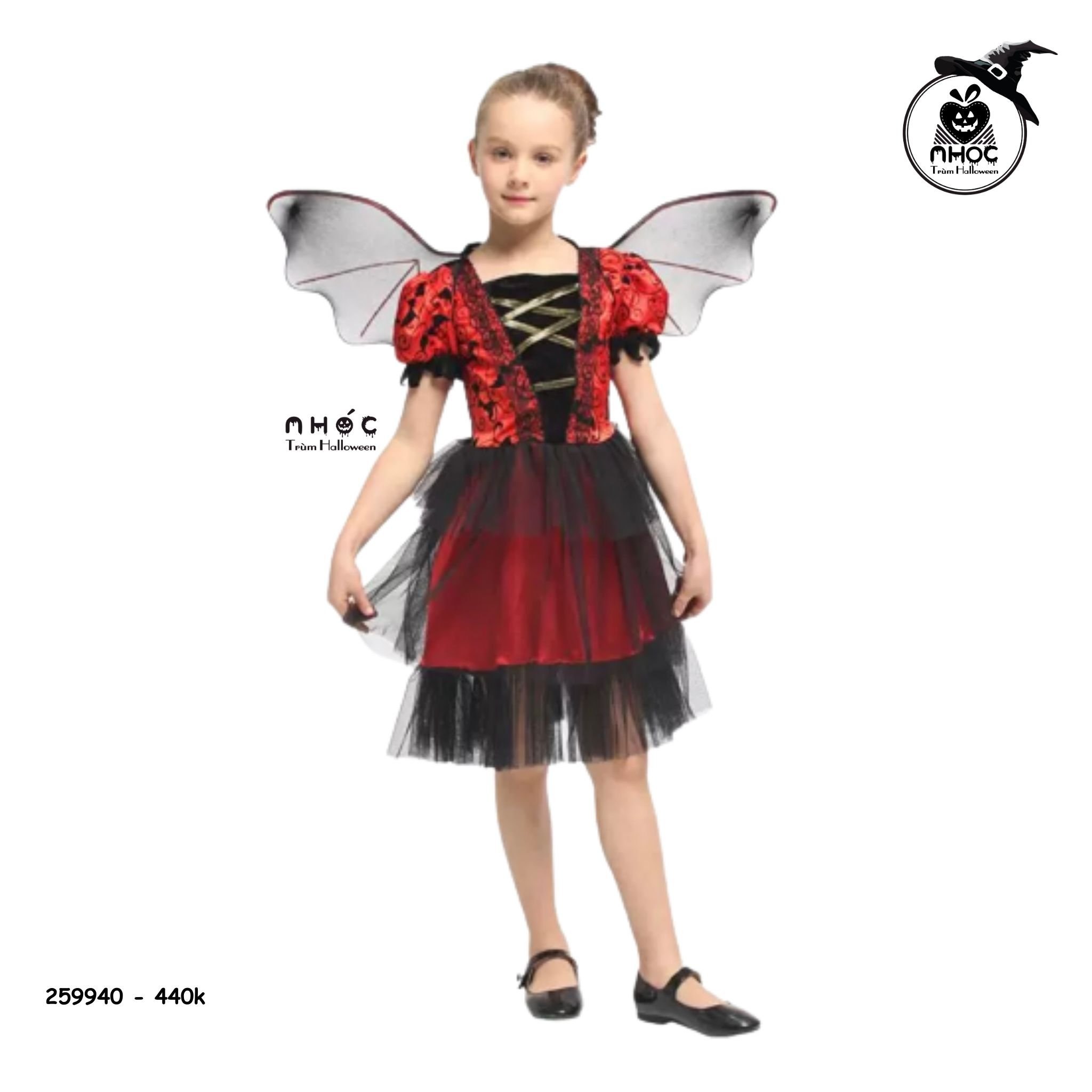 Đầm Halloween Black Red Bat Princess