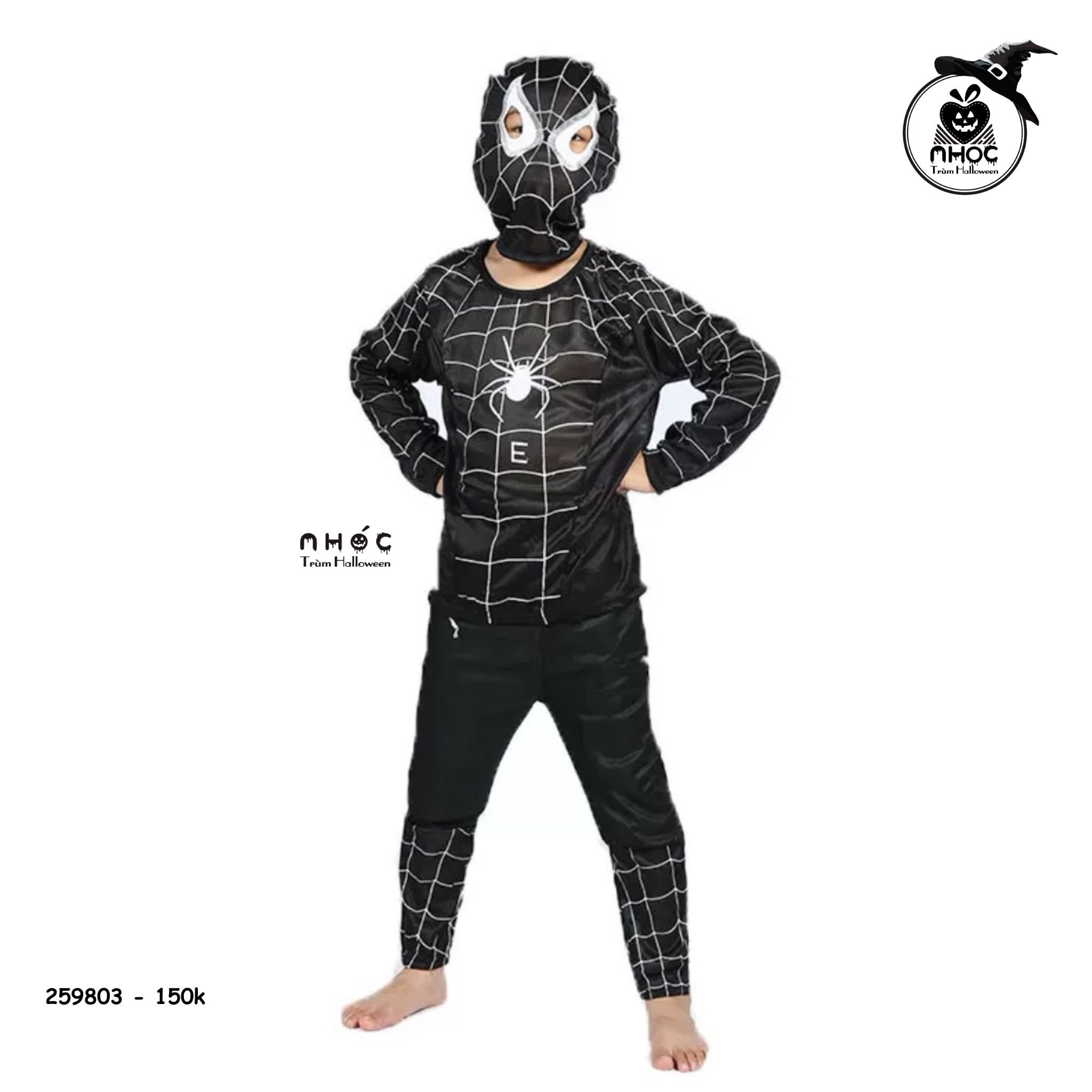 Bộ đồ Spiderman vải thun Đen