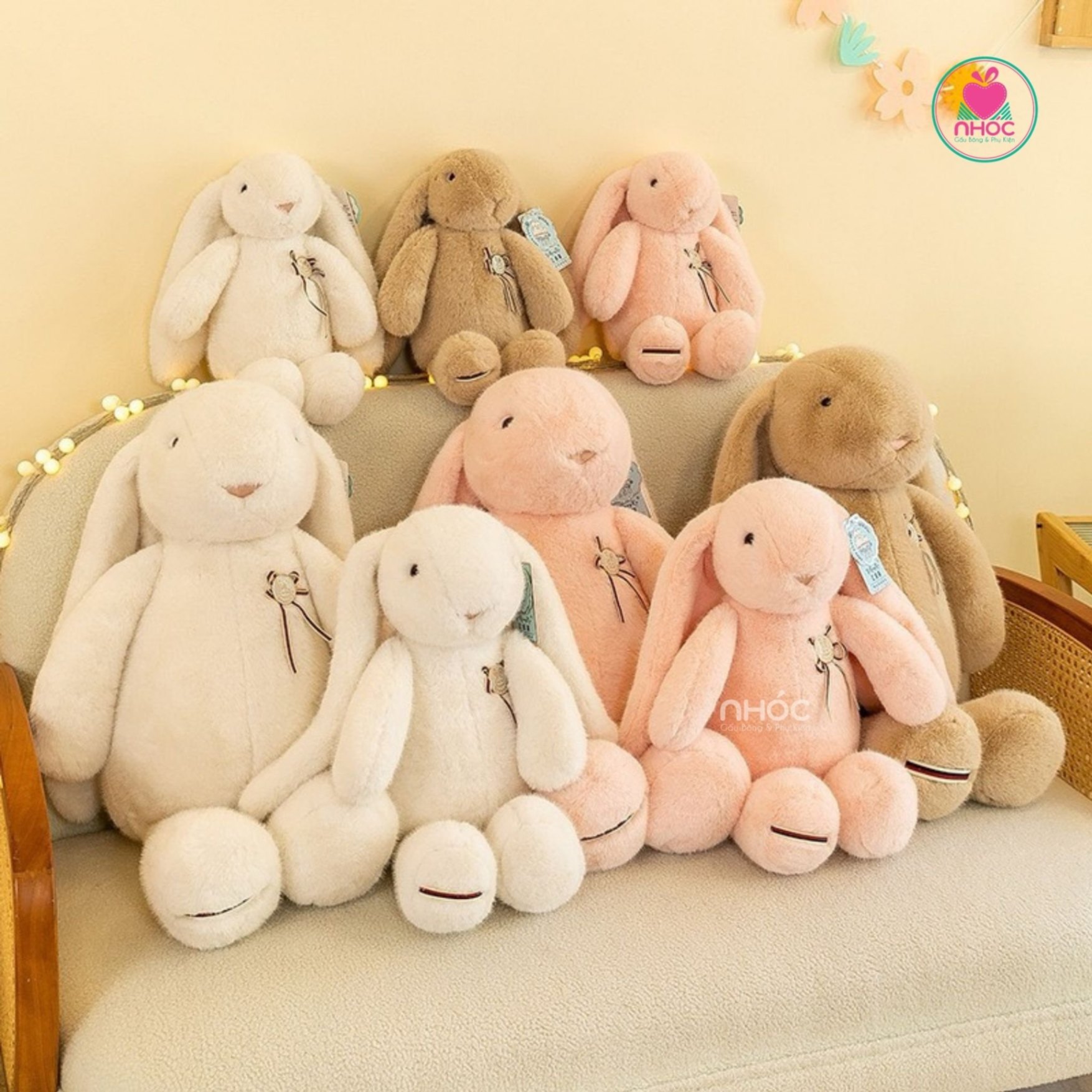 Thú bông Thỏ Bunny lông xù ngồi