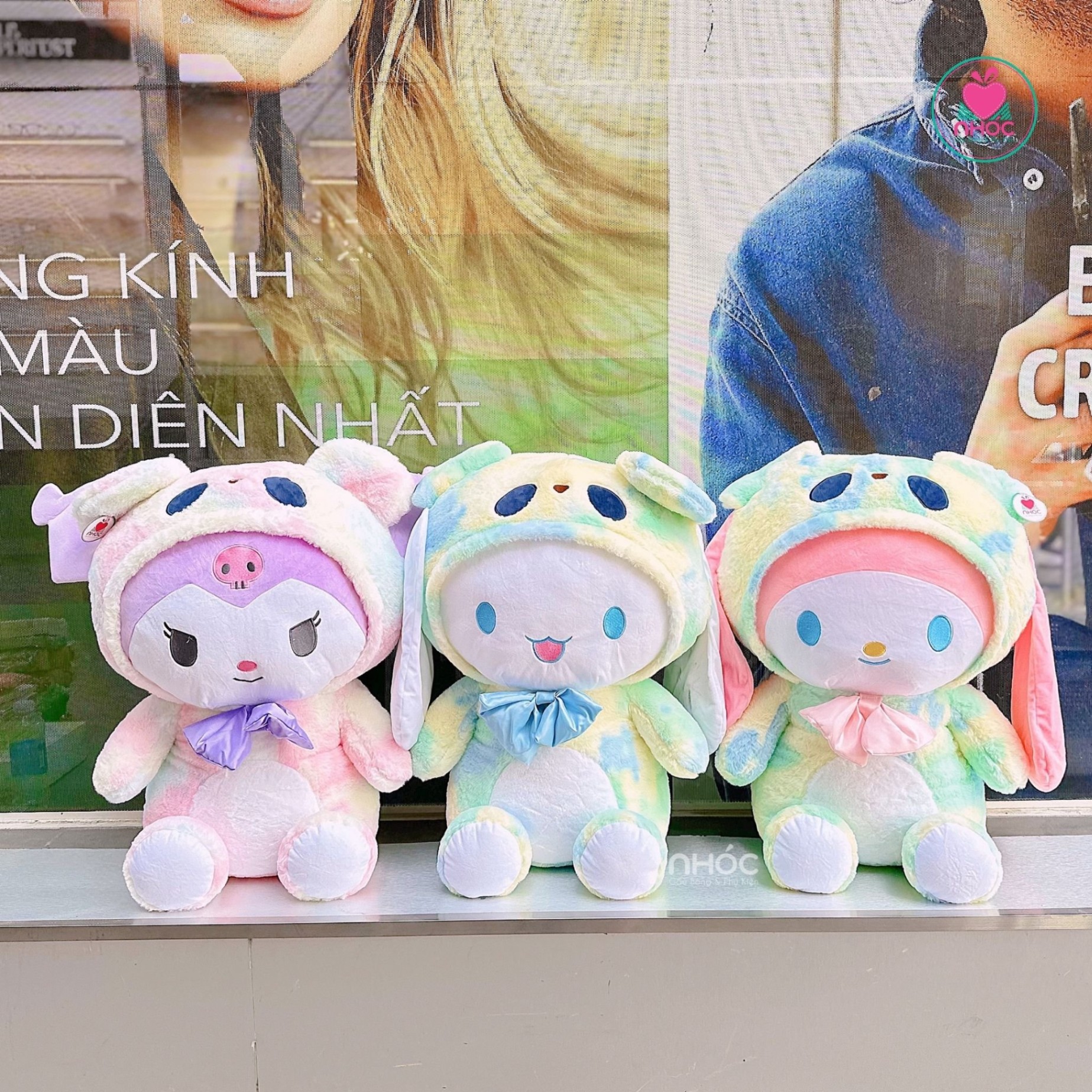 Thú bông Cinnamoroll đeo nơ ombre lông xù