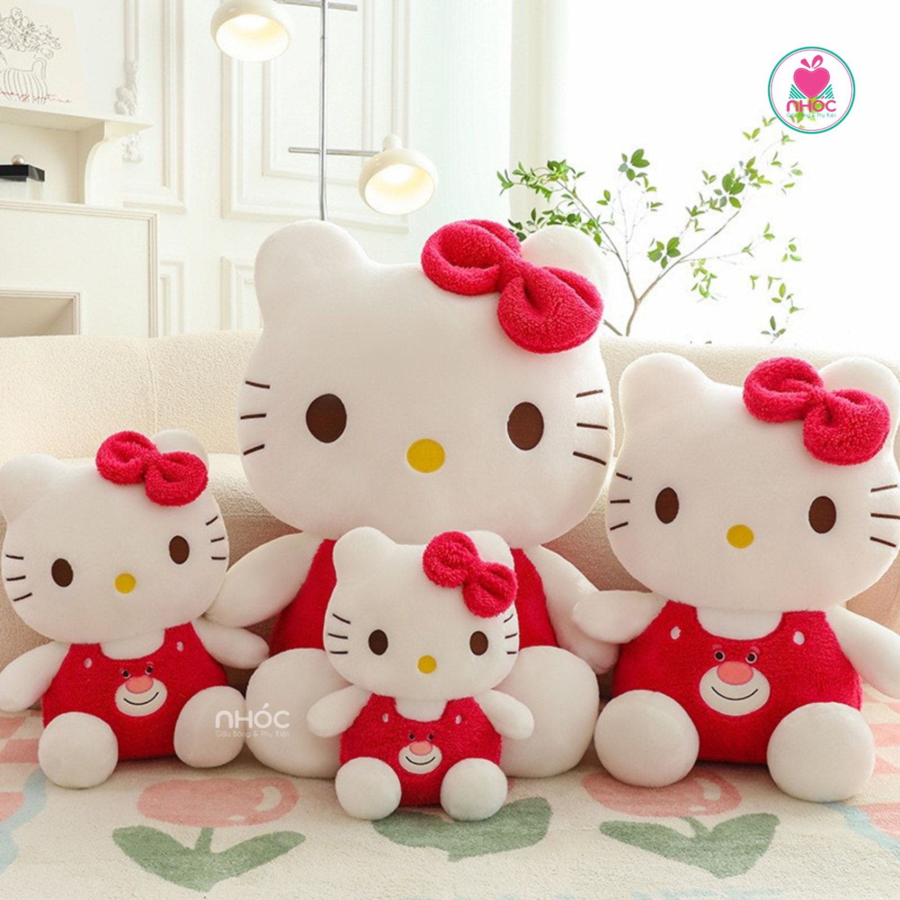 Thú bông Hello Kitty mặc áo Toy lông xù