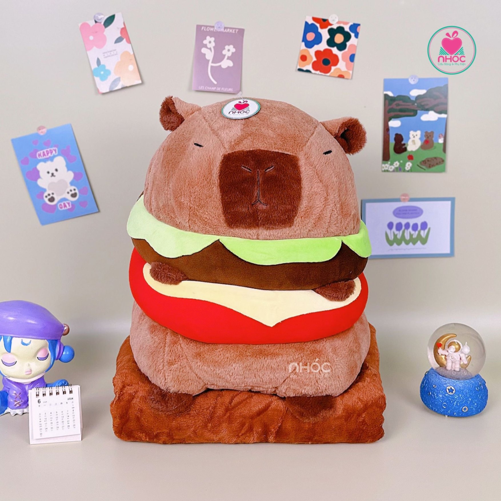 Gối mền Capybara Cosplay Hamburger - 40410