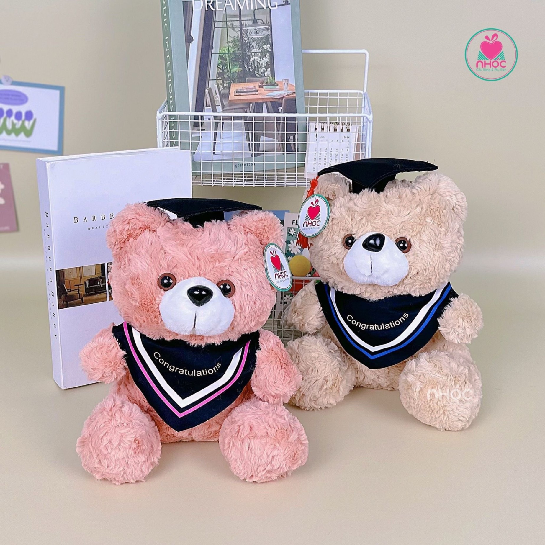 Gấu tốt nghiệp teddy choàng khăn TC