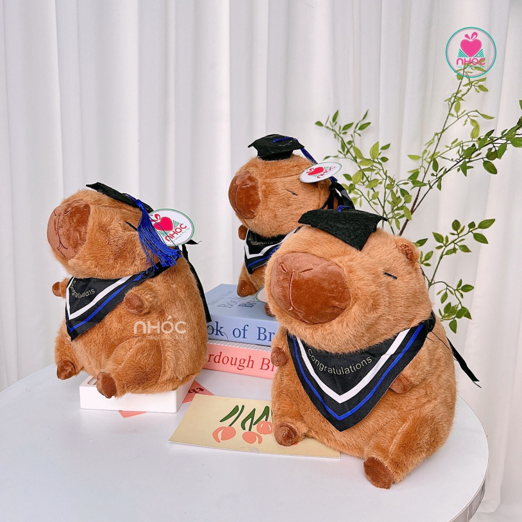 Gấu tốt nghiệp Capybara lông xù - Nâu - 25120