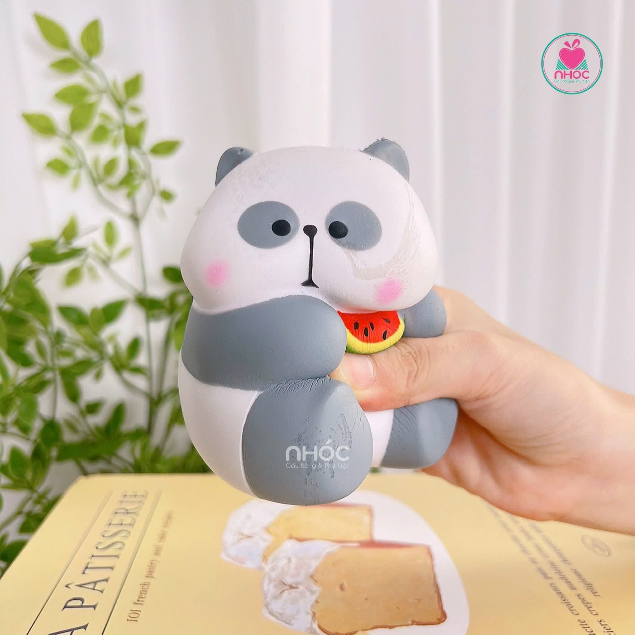 Đồ chơi squishy panda ôm dưa hấu - 6001