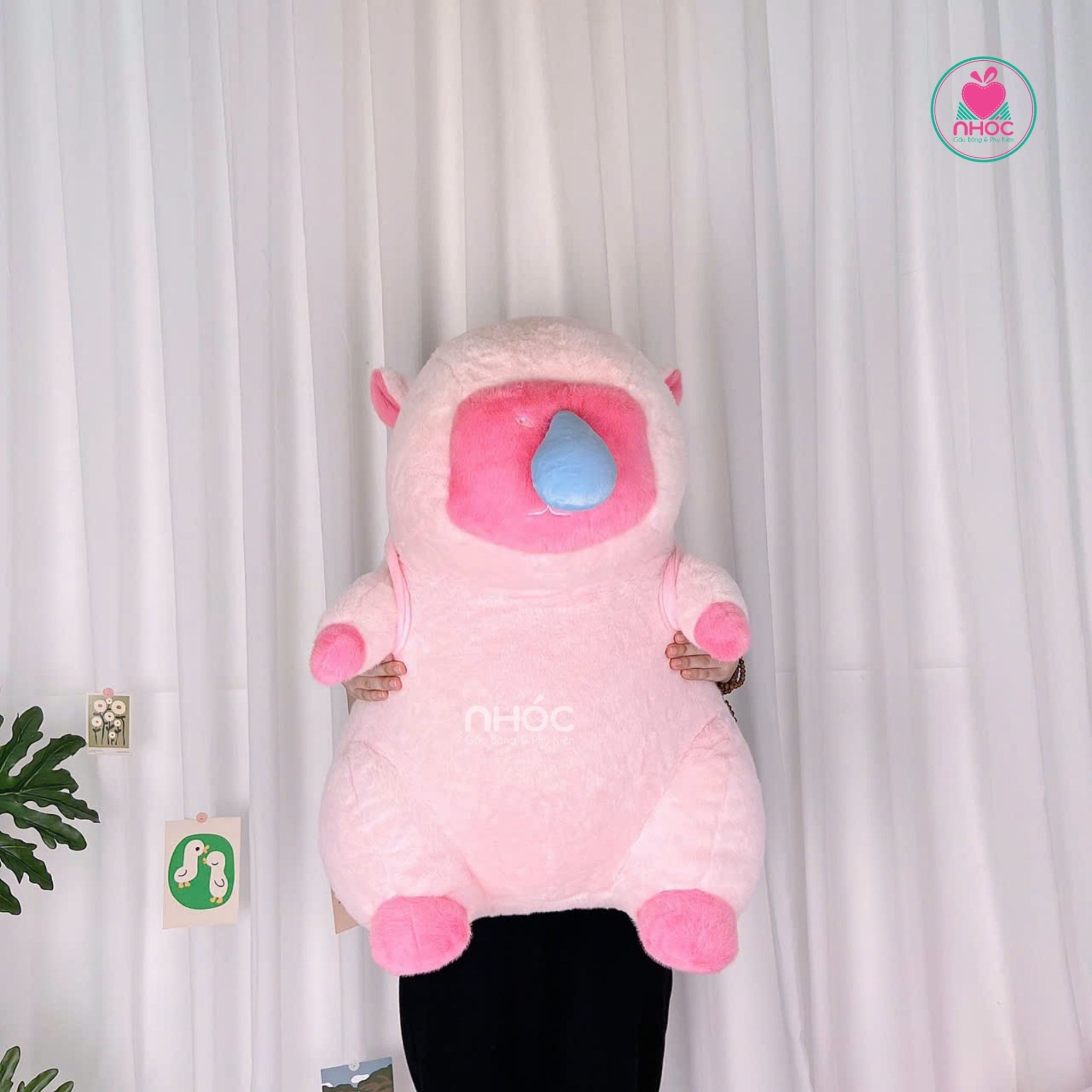 Thú bông Capybara chảy nước mũi đeo balo rùa