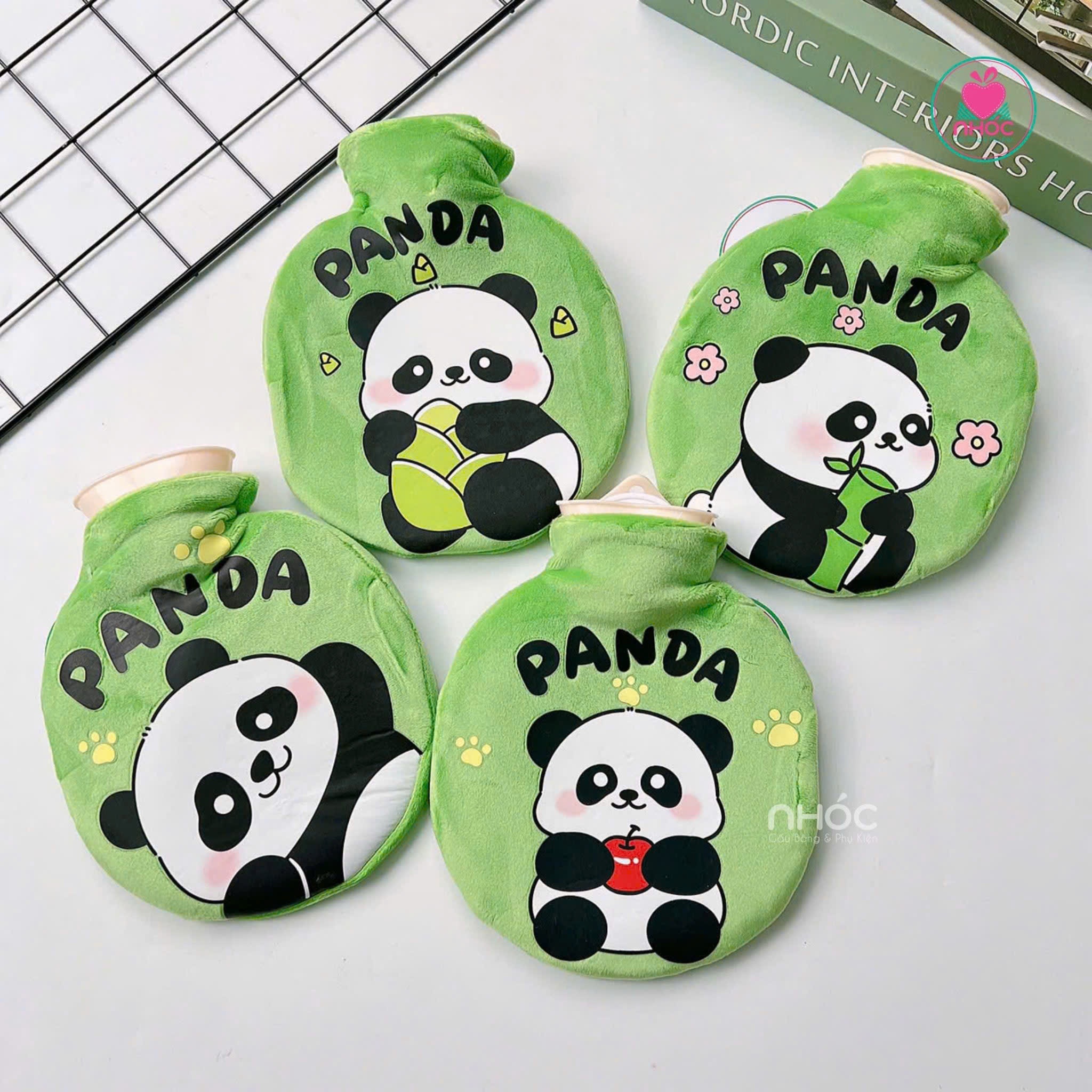 Túi chườm vỏ bông Panda - Xanh lá - 40080