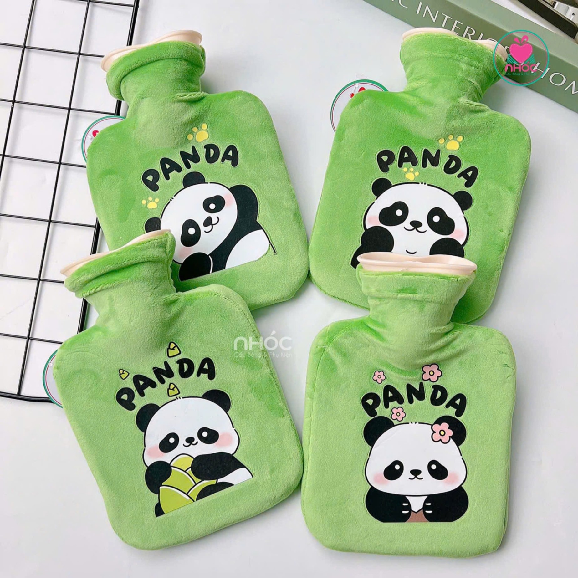 Túi chườm vỏ bông Panda - Xanh lá - 50090